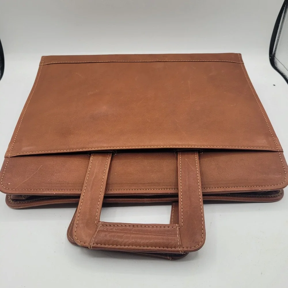 Piel Leather Full-Grain‎ Leather Three-Ring Binder Saddle Briefcase